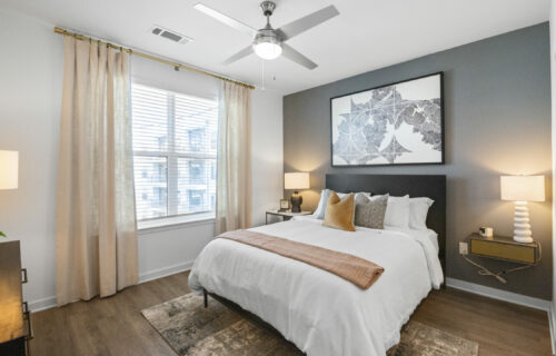 Luxury Living in the Modern World - Bedroom with Ceiling Fan and LED lighting