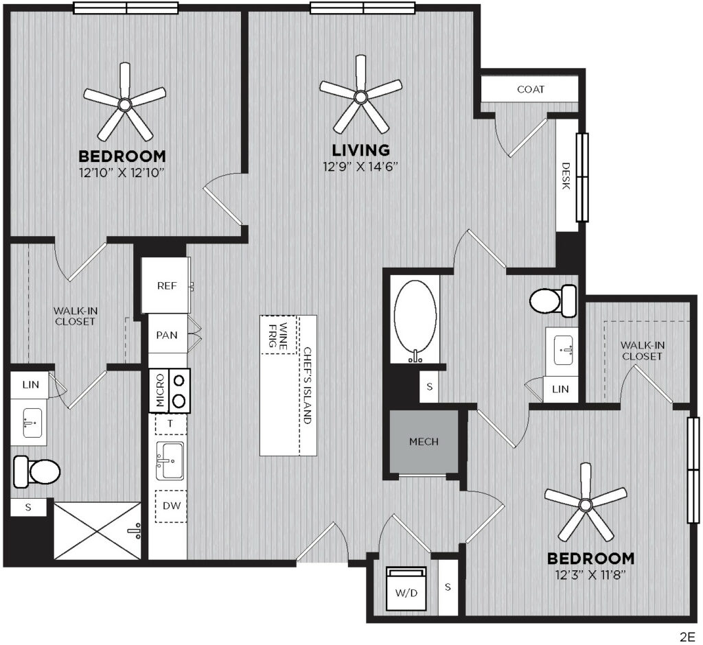 Dressed in Style and Convenience - luxury Sundew two-bedroom and two-bathroom floor plan